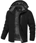 Men's Waterproof Fleece-Lined Winter Jacket with Hood