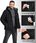 Men's Waterproof Fleece-Lined Winter Jacket with Hood