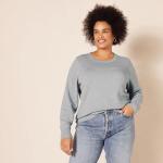 Women's 100% Cotton Crewneck Sweater - Light Grey