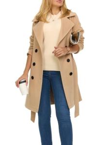 Steve Madden Women's Double-Breasted Faux Wool Trench