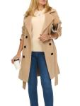 Steve Madden Women's Double-Breasted Faux Wool Trench
