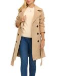 Steve Madden Women's Double-Breasted Faux Wool Trench