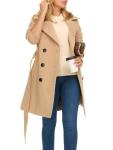 Steve Madden Women's Double-Breasted Faux Wool Trench