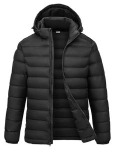 Rdruko Men's Lightweight Water-Resistant Puffer Jacket