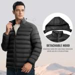 Rdruko Men's Lightweight Water-Resistant Puffer Jacket