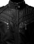 Men's Black Genuine Lambskin Leather Biker Jacket VINTAGE REAL MOTORCYCLE JACKETS FOR MEN (MEDIUM)