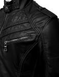 Men's Black Genuine Lambskin Leather Biker Jacket VINTAGE REAL MOTORCYCLE JACKETS FOR MEN (MEDIUM)