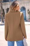 Trendy Women's Long Sleeve Business Blazer - Khaki