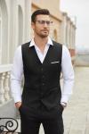 COOFANDY Men's Fashion Formal Slim Fit Business Dress Suit Vest Waistcoat,Black,Medium ( Chest: 43.3" )