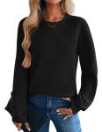 Zeagoo Women's Lightweight Black Knit Pullover Sweater