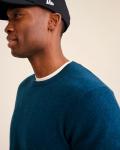 Men's Cashmere Crewneck Sweater in Peacock Blue