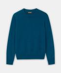 Men's Cashmere Crewneck Sweater in Peacock Blue