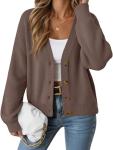 LILLUSORY Women's Lightweight Oversized Cardigan in Nutmeg
