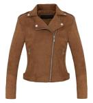CHARTOU Women's Coffee Faux Suede Biker Jacket