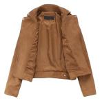CHARTOU Women's Coffee Faux Suede Biker Jacket