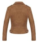 CHARTOU Women's Coffee Faux Suede Biker Jacket