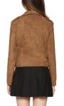CHARTOU Women's Coffee Faux Suede Biker Jacket