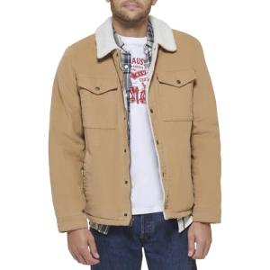 Levi's Men's Tan Corduroy Sherpa Jacket, Large