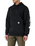 Carhartt Men's Black Logo Sleeve Sweatshirt - Large
