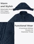 wantdo Women's Warm Coat Hoodie Parka Fleece Lined Jacket Duffle Coat Navy, S