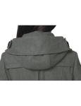 Tanming Women's Warm Double Breasted Wool Pea Coat Trench Coat Jacket with Hood (Grey-M)