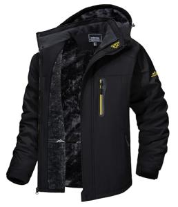 Men's Waterproof Winter Ski Jacket - Black