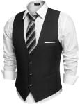 COOFANDY Mens Vest Formal Weatern Vintage 1920s Clothing Gatsby Suit Vest St Patrick's Day Vest