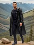 COOFANDY Men's Rain Jacket with Hood Waterproof Lightweight Active Long Raincoat