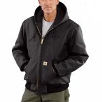 Carhartt Men's Black Insulated Flannel-Lined Jacket