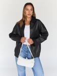 Trendy Plus Size Faux Leather Biker Jacket
