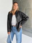 Trendy Plus Size Faux Leather Biker Jacket