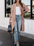 ANRABESS Women's Long Cardigan Sweater 2024 Fall Fashion Casual Oversized Knit Open Front Coatigan Jacket Coat Trendy Outfits Khaki Small