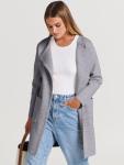 ANRABESS Women's Open Front Knit Lightweight Cardigan Casual Long Coatigan Sweater Lady Jacket Coat 2024 Fall Outerwear Grey Medium