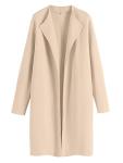 ANRABESS Women's Cardigans Sweater 2024 Casual Lapel Open Front Knit Warm Wool Coatigan Jacket Long Blazer Coat Apricot X-Large