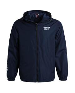 Reebok Men's Jacket - Full Zip Polar Fleece Lined Windbreaker Jacket - Weather Resistant Windbreaker Jackets for Men (S-XXL), Size Large, Vector Navy