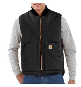 Carhartt Men's Arctic-Quilt Lined Duck Vest (Regular and Big & Tall Sizes), Black, Medium