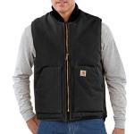 Carhartt Men's Arctic-Quilt Lined Duck Vest (Regular and Big & Tall Sizes), Black, Medium