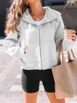 AUTOMET Women's Oversized Zip Up Fleece Hoodie