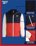 Reebok Men's Jacket - Lightweight Performance Windbreaker - Full Zip Weather Resistant Spring Coat (S-XL), Size Medium, NavyRedWhite