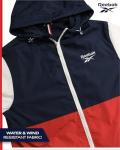 Reebok Men's Jacket - Lightweight Performance Windbreaker - Full Zip Weather Resistant Spring Coat (S-XL), Size Medium, NavyRedWhite
