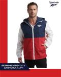 Reebok Men's Jacket - Lightweight Performance Windbreaker - Full Zip Weather Resistant Spring Coat (S-XL), Size Medium, NavyRedWhite