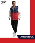 Reebok Men's Jacket - Lightweight Performance Windbreaker - Full Zip Weather Resistant Spring Coat (S-XL), Size Medium, NavyRedWhite