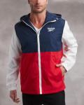 Reebok Men's Jacket - Lightweight Performance Windbreaker - Full Zip Weather Resistant Spring Coat (S-XL), Size Medium, NavyRedWhite