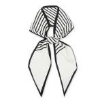 vimate Satin Scarf for Women - Skinny White and Black Striped Scarf for Women Lightweight Handbag Scarf (Style 07)