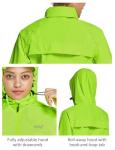 BALEAF Women's Rain Jackets Waterproof Windbreaker Windproof Lightweight Running Cycling Jackets Reflective Packable Hooded Yellow M