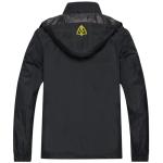 GIISAM Rain Jacket Mens Rain Coat Packable Waterproof with Hood Lighweight Windbreaker Male SoftShell Travel Jacket for Men Black