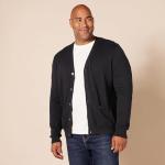 Men's V-Neck Cotton Cardigan Sweater - Black