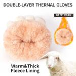 Women's Winter Warm Touch Screen Gloves Womens Thermal Black Cable Knit Wool Fleece Lined Touchscreen Texting Mittens for Cold Weather