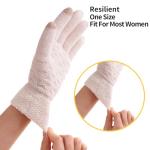 Women's Winter Warm Touch Screen Gloves Womens Thermal Black Cable Knit Wool Fleece Lined Touchscreen Texting Mittens for Cold Weather