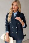 Dokotoo Women's Navy Blue Double Breasted Blazer